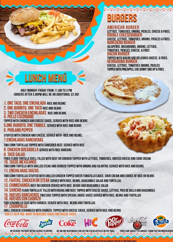 La Herradura Mexican Grill - Beatrice, NE menu_pic