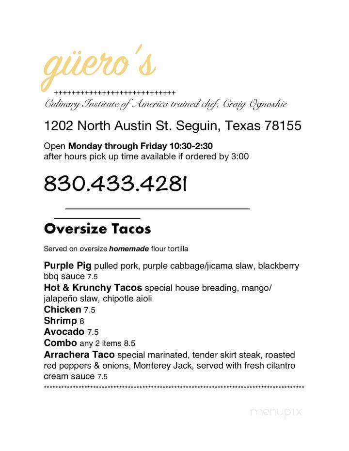 Guero's Backyard - Seguin, TX menu_pic