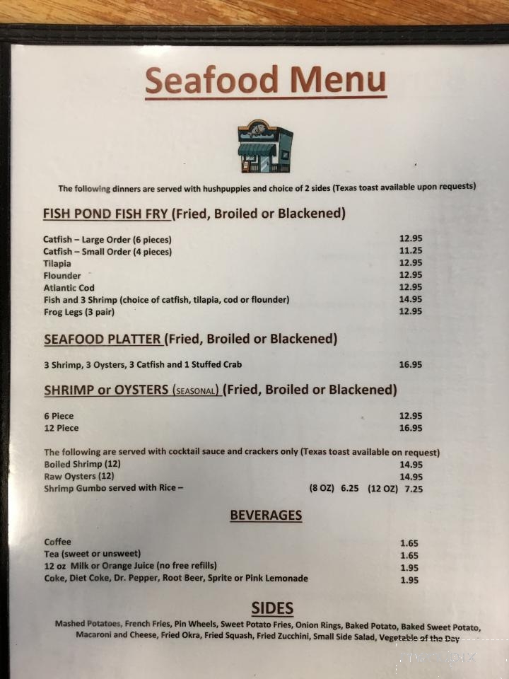 Fish Pond Restaurant - Willis, TX menu_pic