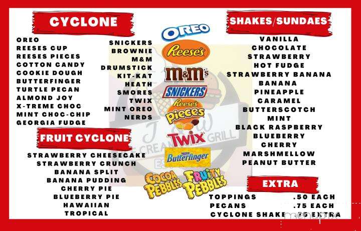 J&W Ice Cream and Grill - Roseville, MI menu_pic