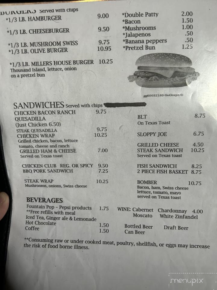 Miller's Tavern - Fowler, MI menu_pic