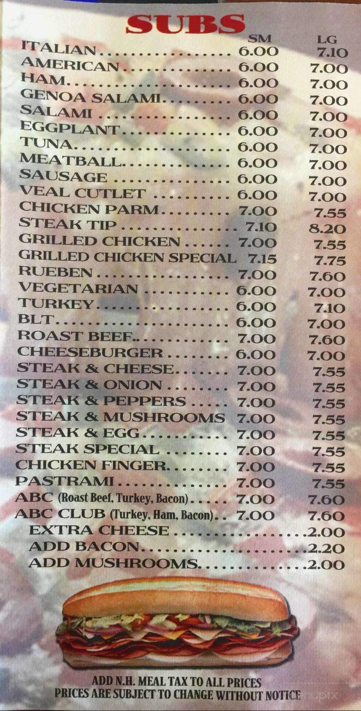 ABC Pizza - Hooksett, NH menu_pic