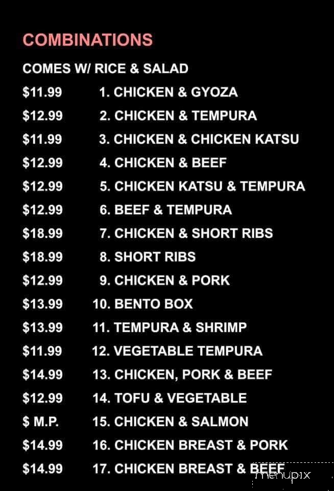 Ginza Teriyaki - University Place, WA menu_pic