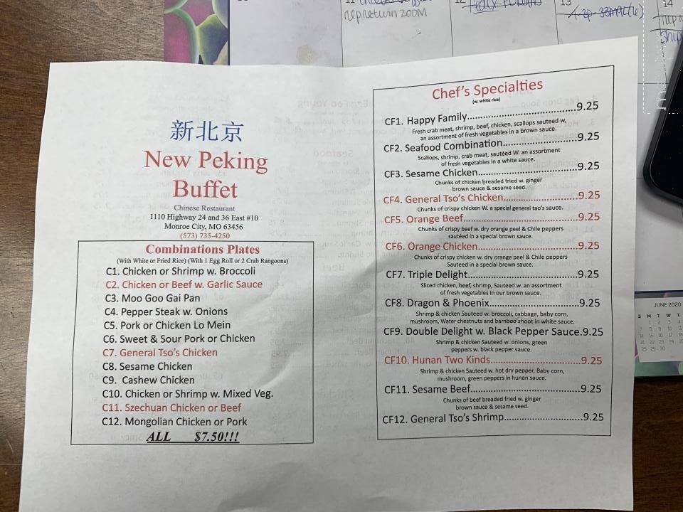 New Beijing Restaurant - Monroe City, MO