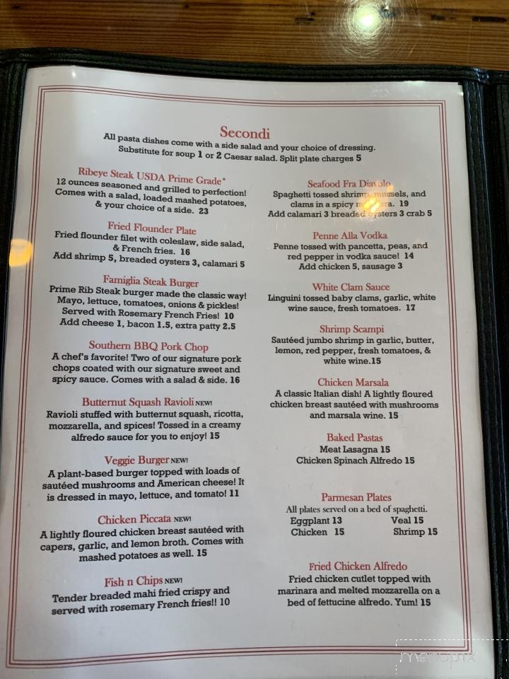 Famiglia - Winterville, NC menu_pic