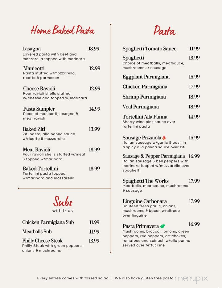 Portofino Italian Restaurant - Conway, AR menu_pic