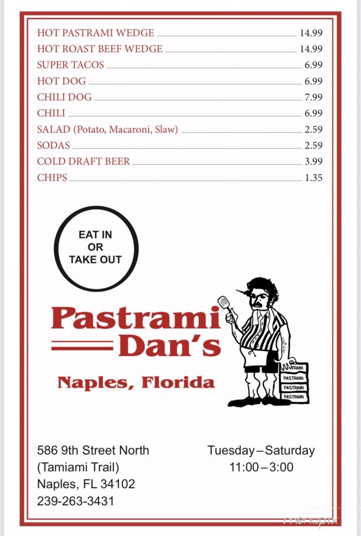 Pastrami Dan's - Naples, FL menu_pic