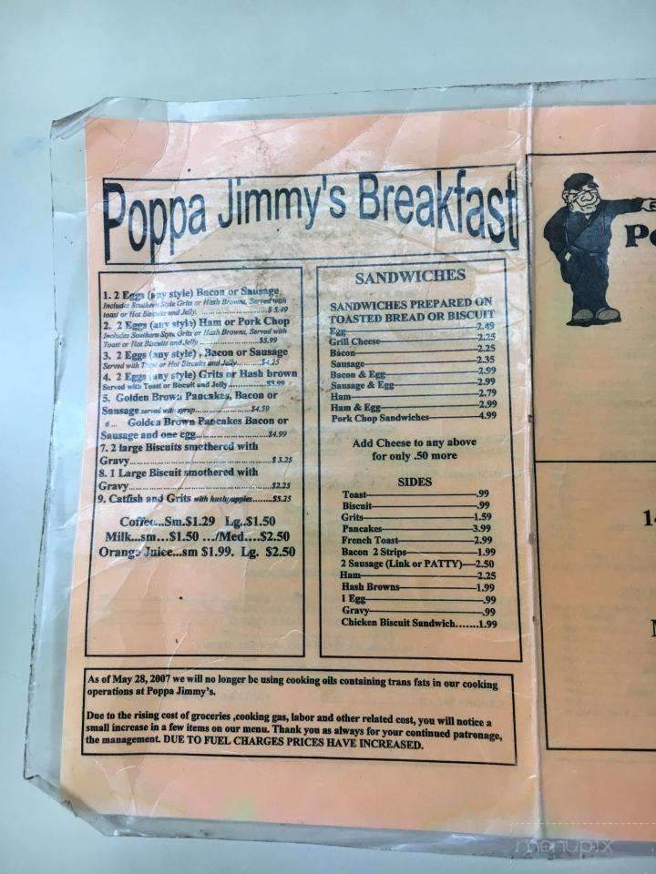Poppa Jimmy's Catfish & More - Pahokee, FL menu_pic