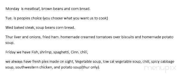 Corner Cafe - Parkersburg, WV menu_pic