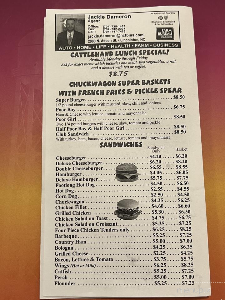 Chuckwagon Grill - Lincolnton, NC menu_pic