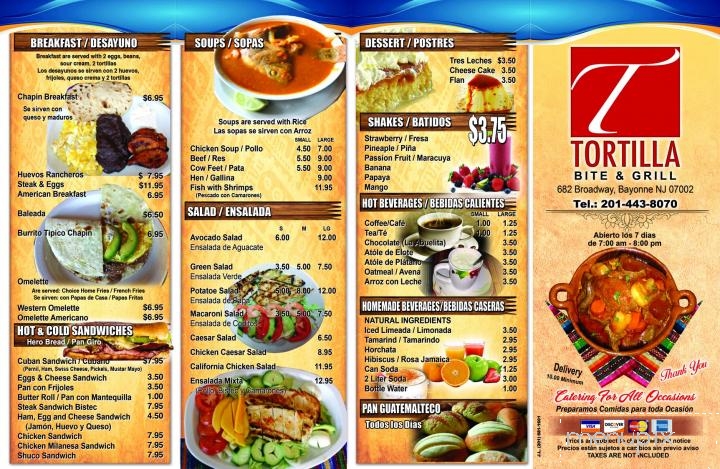 Tortilla Bite & Grill - Bayonne, NJ menu_pic