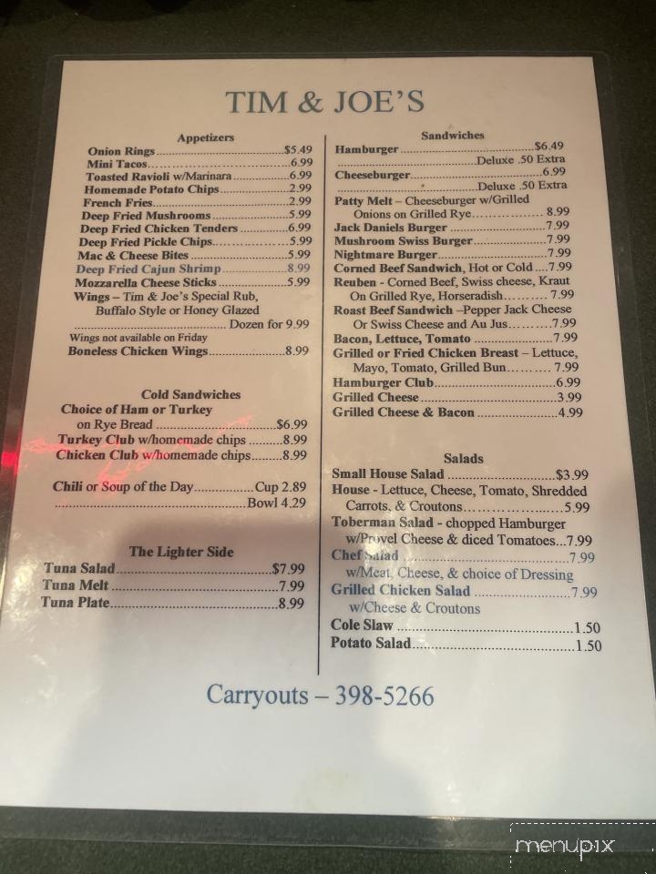 Tim & Joe's Tavern - Belleville, IL menu_pic