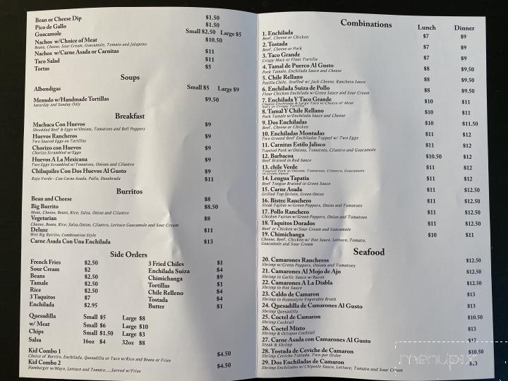 El Guadalajara - Fernley, NV menu_pic