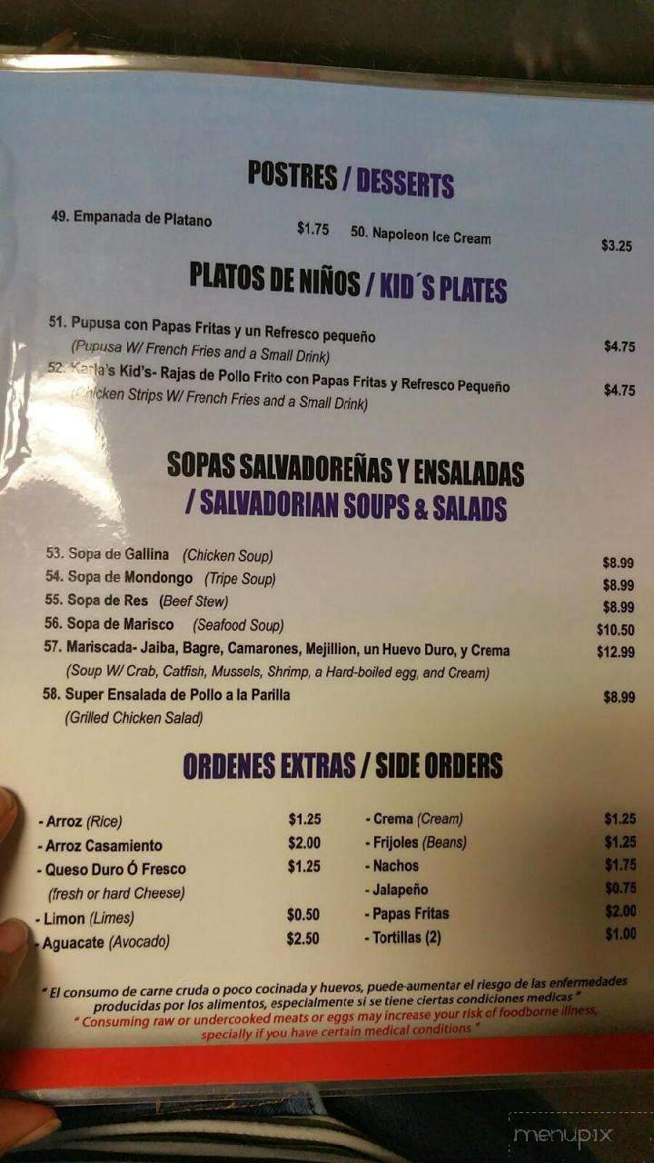Monica's Restaurant - Dallas, TX menu_pic