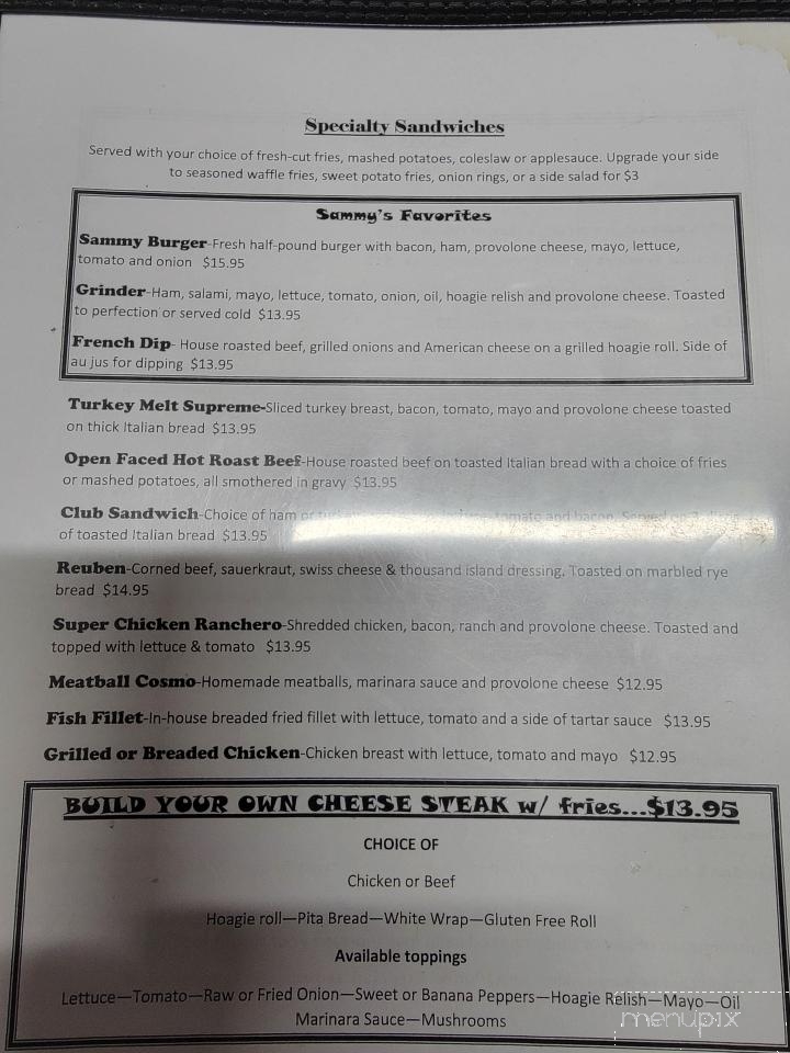 Sammy's Pizza - Muncy, PA menu_pic
