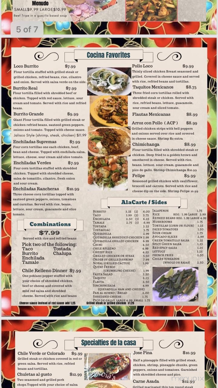 Garcia's Taqueria Grill - Gallatin, TN menu_pic