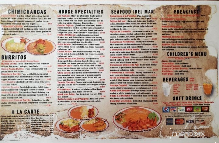 El Cazador - Gooding, ID menu_pic