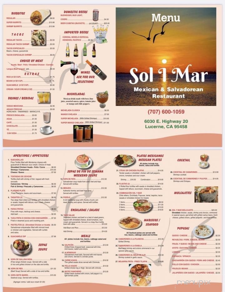 Sol I Mar - Lucerne, CA menu_pic