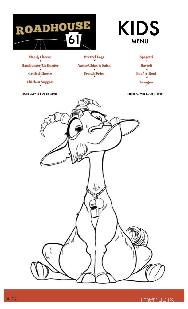 Roadhouse 61 - Orwigsburg, PA menu_pic
