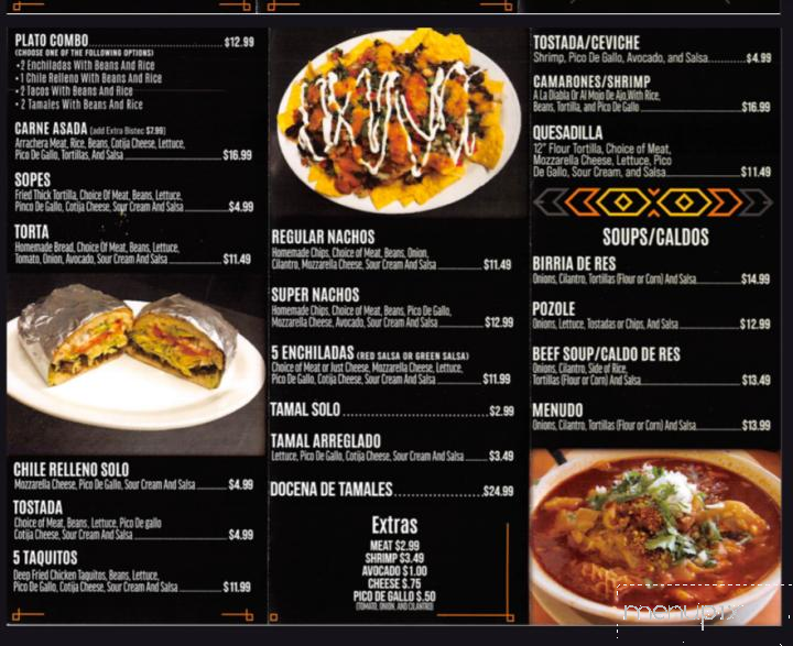 La Monarca - Lower Lake, CA menu_pic