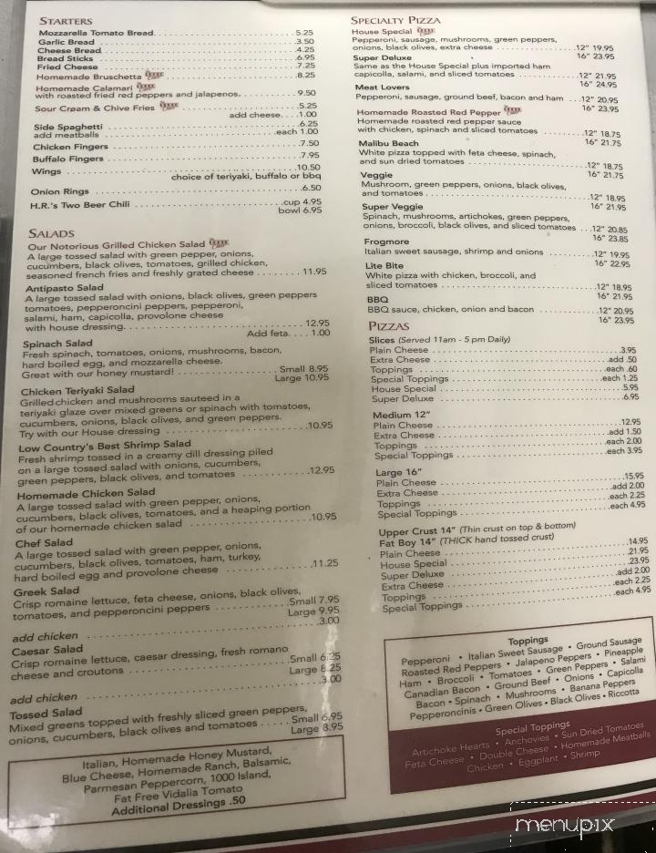 The Upper Crust - Okatie, SC menu_pic
