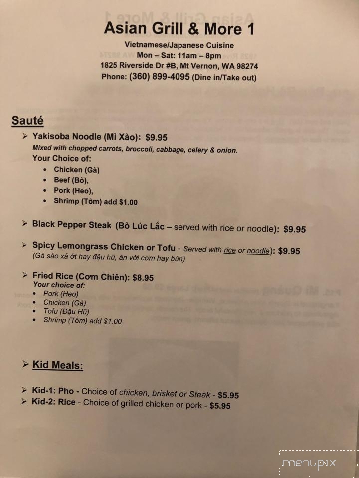 Asian Grill and More 1 - Mount Vernon, WA menu_pic