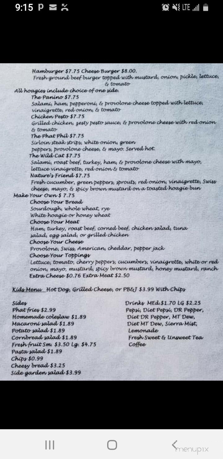 The Phat Cat Cafe - Greeneville, TN menu_pic