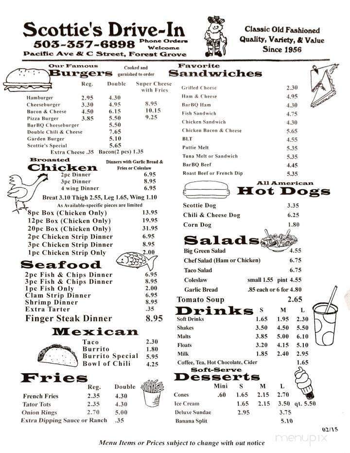 Scottie's Drive In - Forest Grove, OR menu_pic