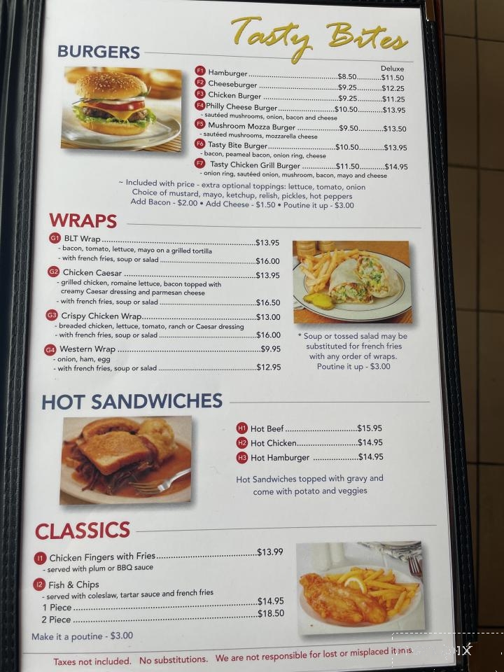 Tasty Bites Restaurant - Exeter, ON menu_pic