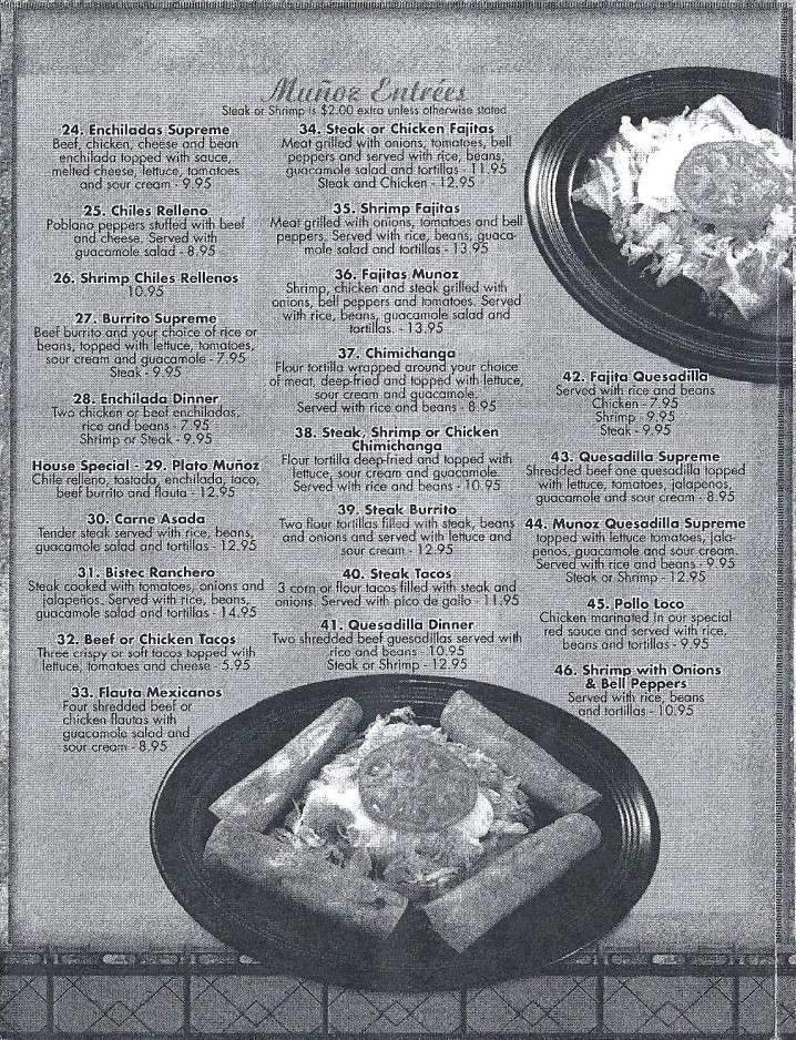 Munoz Mexican Grill - Trussville, AL menu_pic