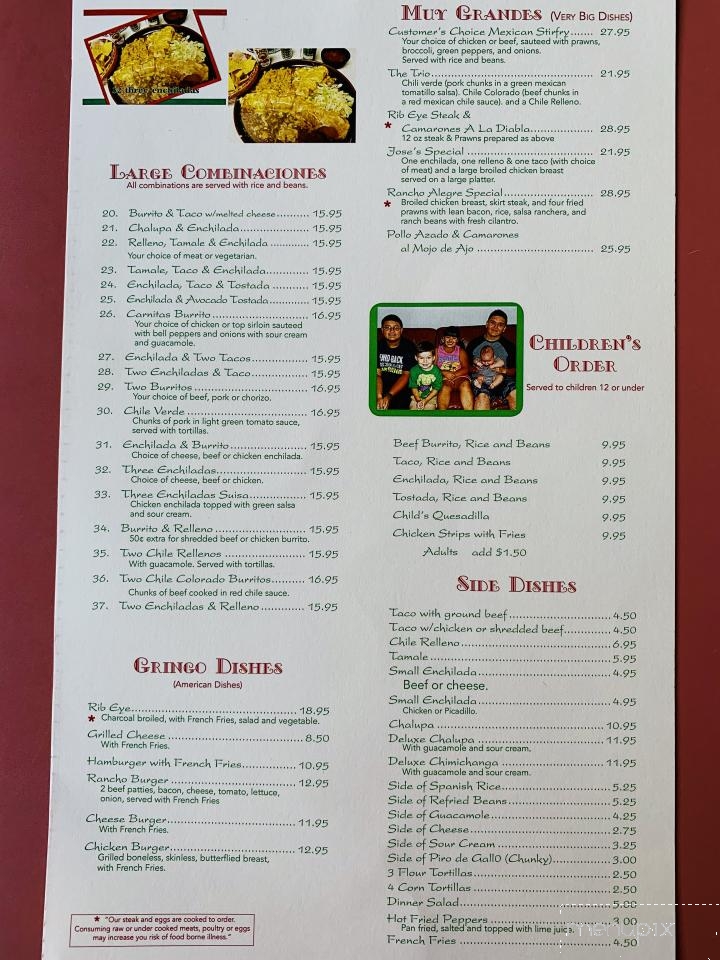Rancho Alegre - Deer Park, WA menu_pic