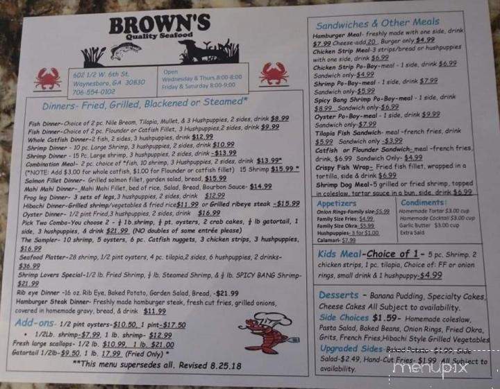 Brown's Quality Seafood - Waynesboro, GA