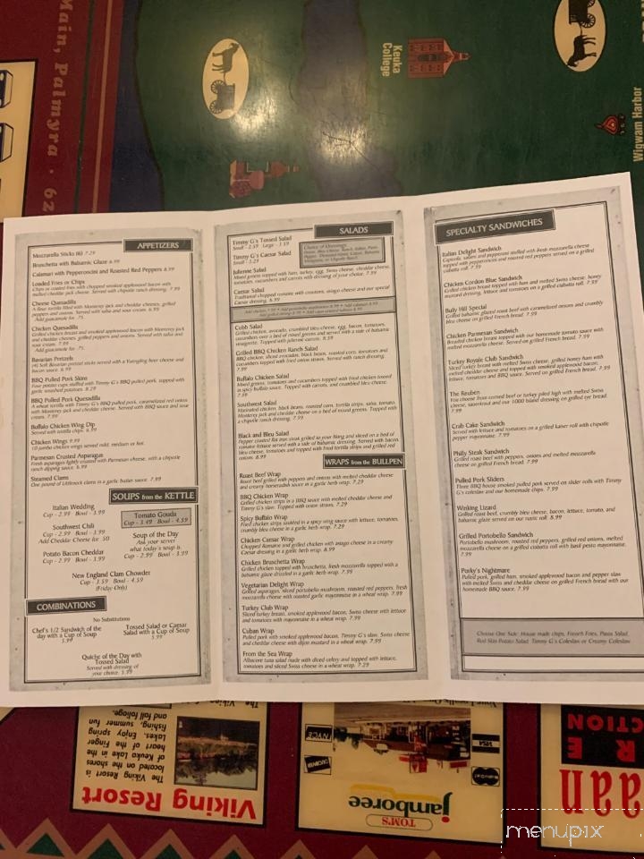 Timmy G's - Penn Yan, NY menu_pic