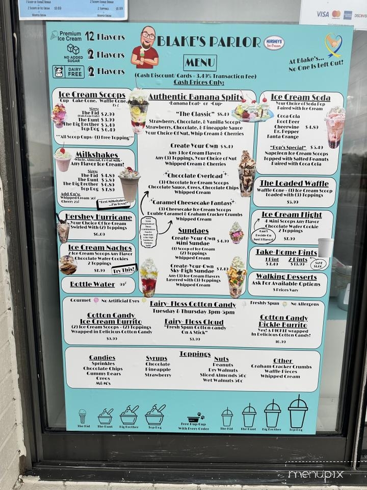 Blake's Parlor - Lumberton, NC menu_pic