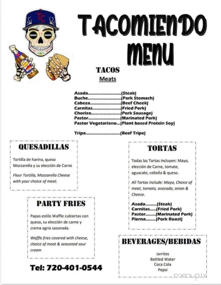 Tacomiendo - Thornton, CO menu_pic