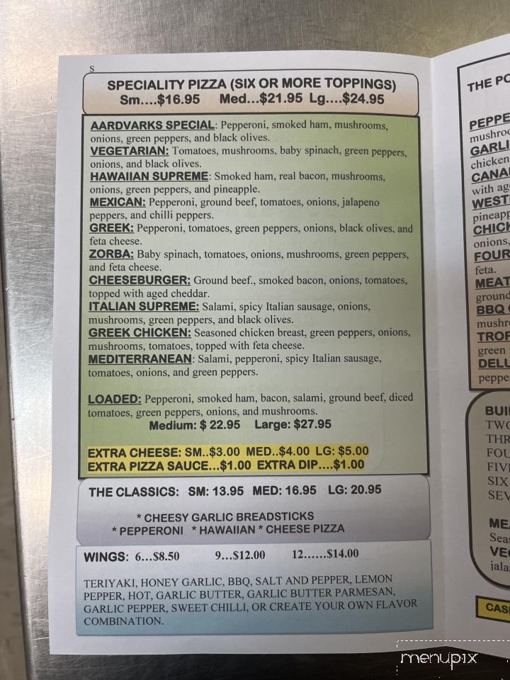 Aardvark's Pizza & Wings - Logan Lake, BC menu_pic
