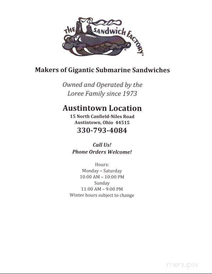 Sandwich Factory - Austintown, OH