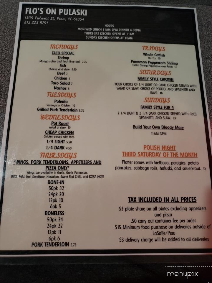 Flo's - Peru, IL menu_pic
