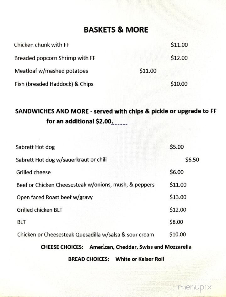 Wander Inn Bar & Grill - East Stroudsburg, PA menu_pic