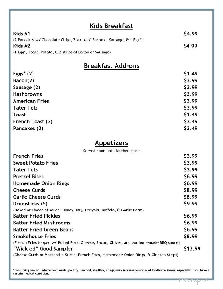 Pickwick Inn - Winona, MN menu_pic