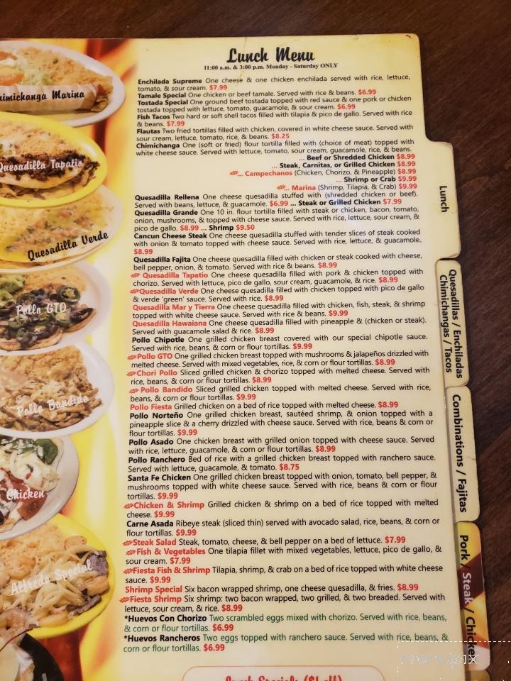Fiesta Cancun - Freeport, IL menu_pic
