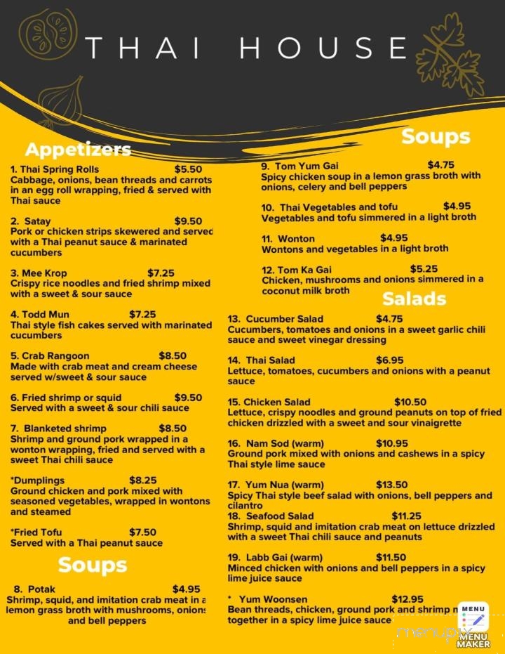 Thai House - Sebring, FL menu_pic