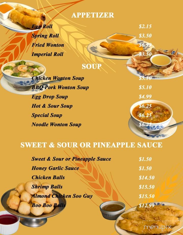 Tran's Place Restaurant - Moncton, NB menu_pic