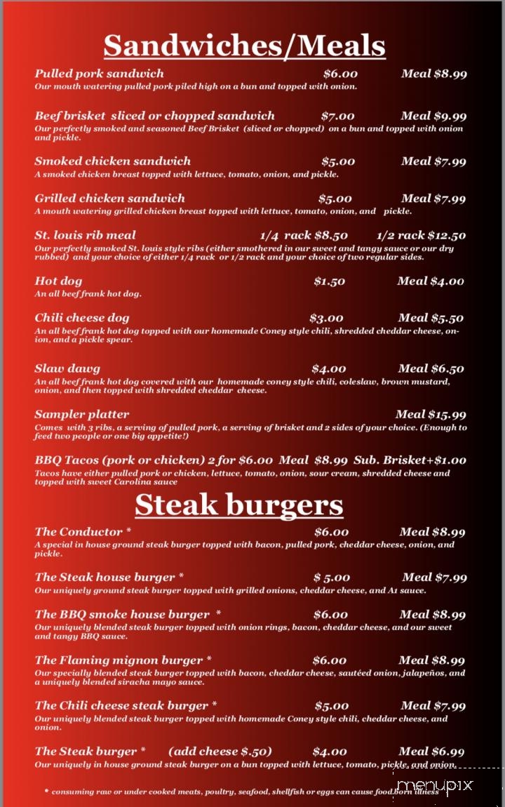 Choo-Choo Q Barbecue - Somerset, KY menu_pic