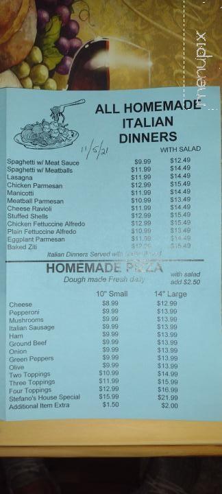 Stefanos - Liberty, SC menu_pic