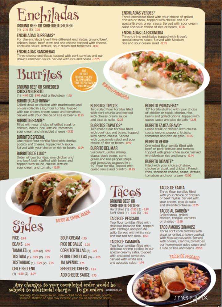 Bravos Mexican Grill - Skiatook, OK menu_pic