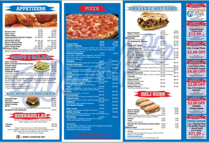 Wamp's Pizzeria - Braintree, MA menu_pic