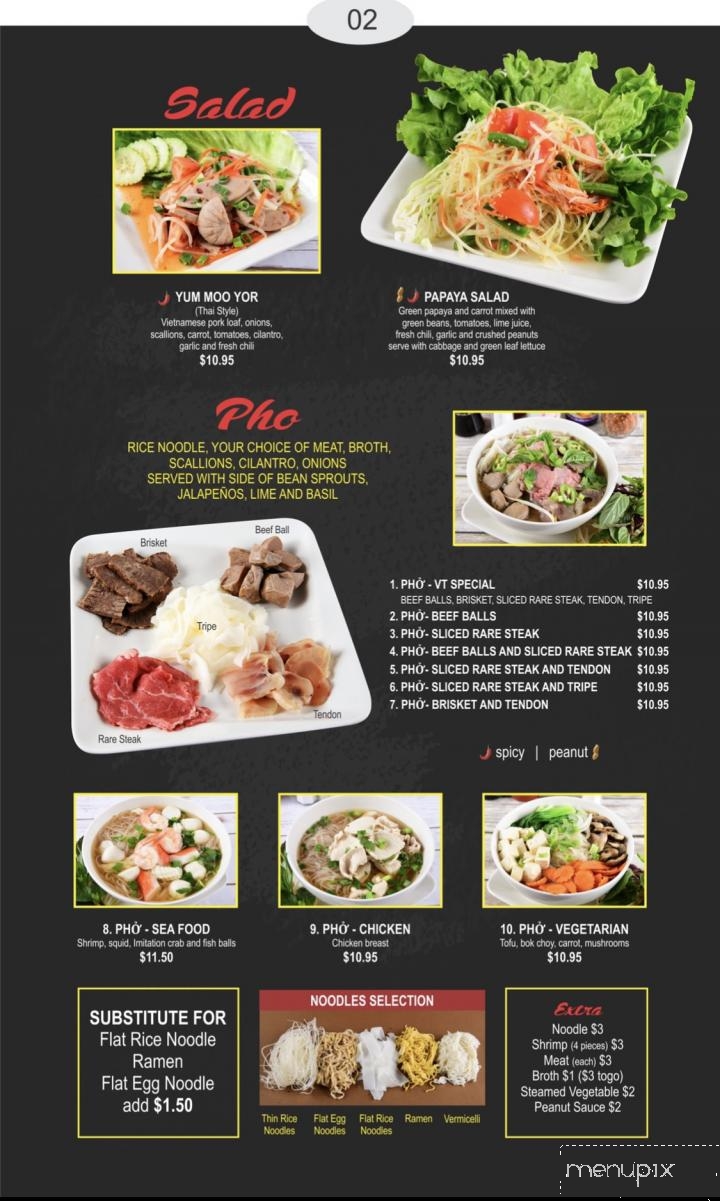 Pho VT - Los Angeles, CA menu_pic