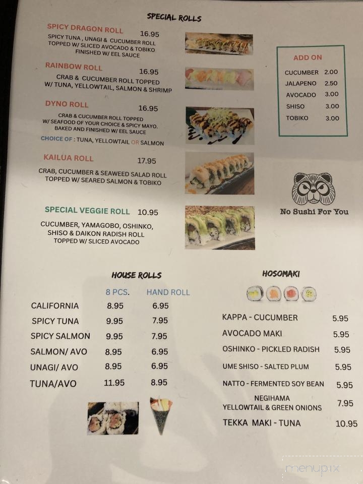 Tanuki Sushi - Kaneohe, HI menu_pic