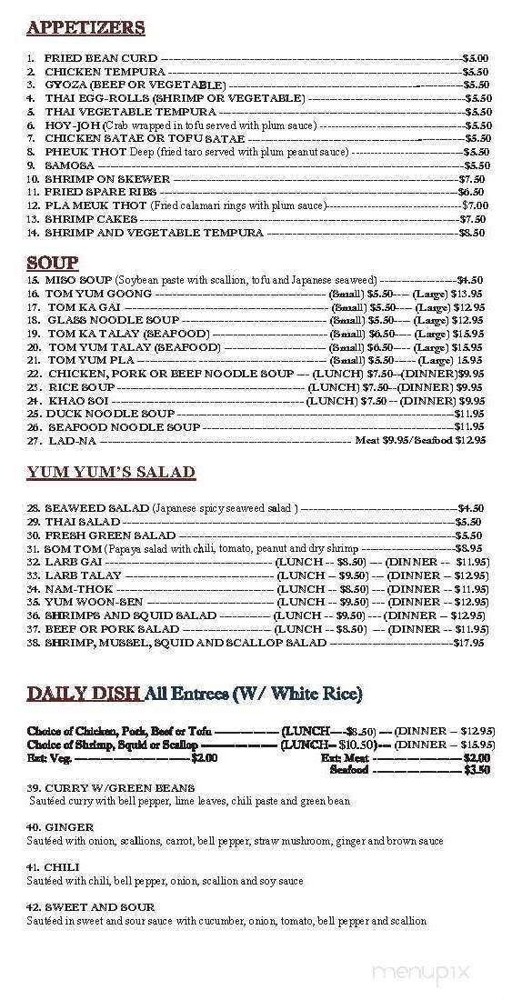 Capital Thai - Albany, NY menu_pic